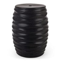 Sgabello moderno in ceramica Sfinge Wave Nero di Bizzotto