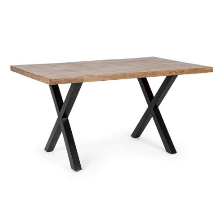 Tavolo in legno di mango Arden e gambe in acciaio150x90 cm da esterno e interno di Bizzotto