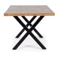 Tavolo in legno di mango Arden e gambe in acciaio150x90 cm da esterno e interno di Bizzotto
