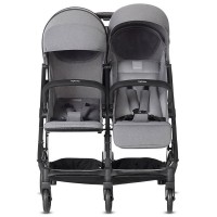Inglesina Passeggino Gemellare Twin Sketch con Sedute Regolabili e Chiusura Compatta Grey