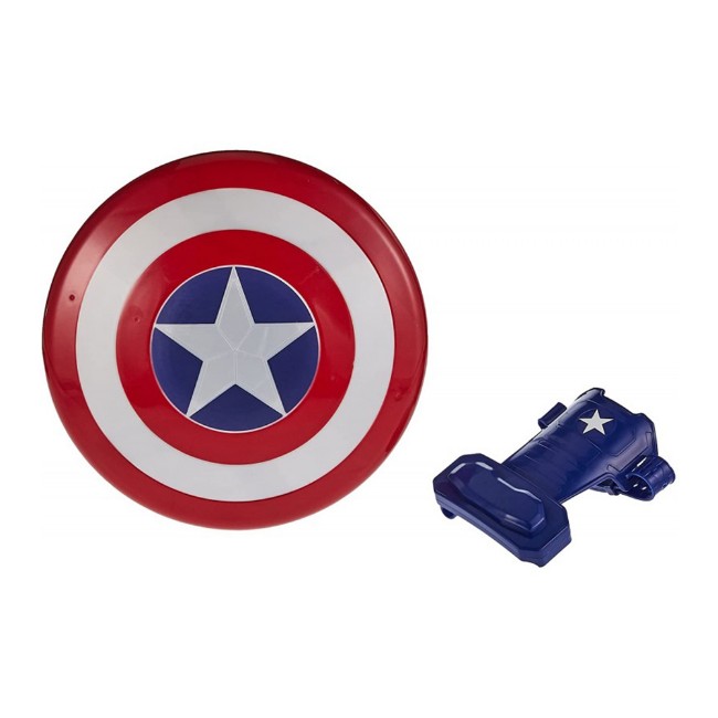 Captain America - Cappellino in maglia con logo scudo blu