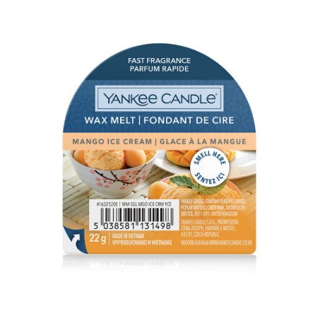 Yankee Candle Wax Melt Mango Ice Cream Cera da Fondere 8 Ore