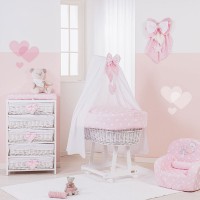 Picci Copertina Rombetto Amelie con Ricami in Cotone Anallergico per Culla e Carrozzina 70x80cm Rosa di Picci