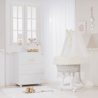 Picci Copertina Rombetto Amelie con Ricami in Cotone Anallergico per Culla e Carrozzina 70x80cm Panna di Picci