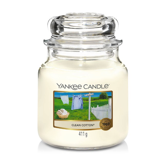 Paniate - Yankee Candle Candela in Giara Media Clean Cotton 75 Ore