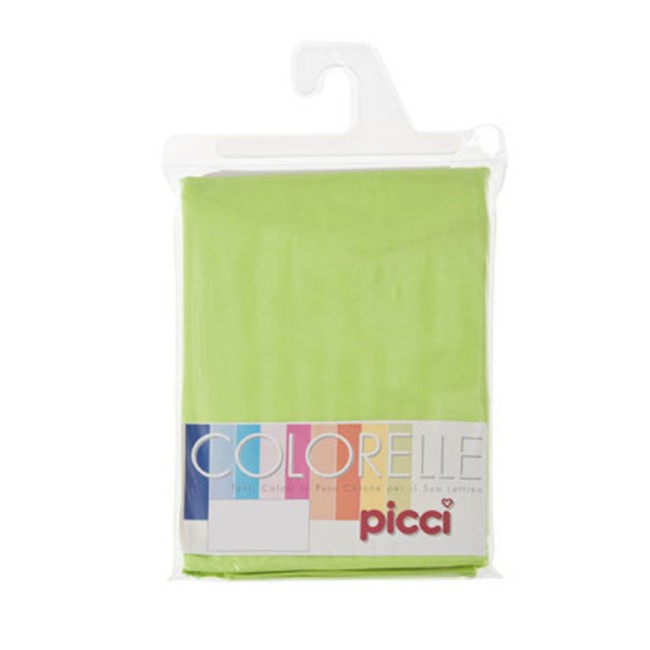 Picci Lenzuolo Sotto con Angoli Colorelle per Culla Bambino 48x76cm Verde di Picci