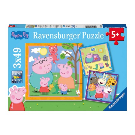 Ravensburger Peppa Pig 3 Puzzle da 49 pezzi