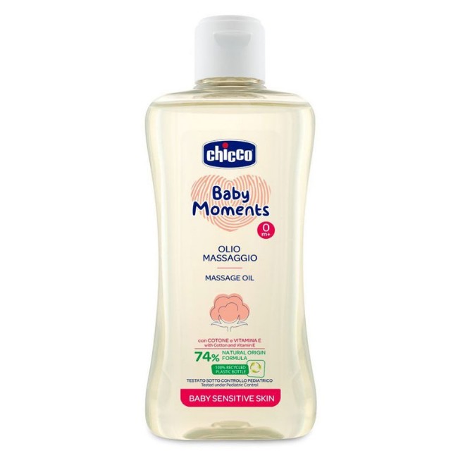 Chicco Olio Massaggio Baby Moments per Corpo e Crosta Lattea 200ml di Chicco