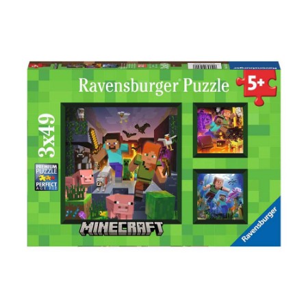 Ravensburger Minecraft 3 Puzzle da 49 pezzi