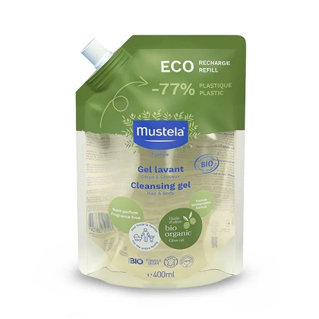Mustela Eco-Refill Gel Detergente Corpo e Capelli - Certificato Bio 400ml di Mustela