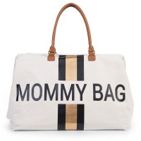 Childhome Mommy Bag Ampia Borsa Fasciatoio con Materassino per il Cambio Righe Nero e Oro di Childhome