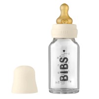 Bibs Biberon in Vetro Borosilicato e Tettarella Flusso Lento 100ml Avorio di Bibs