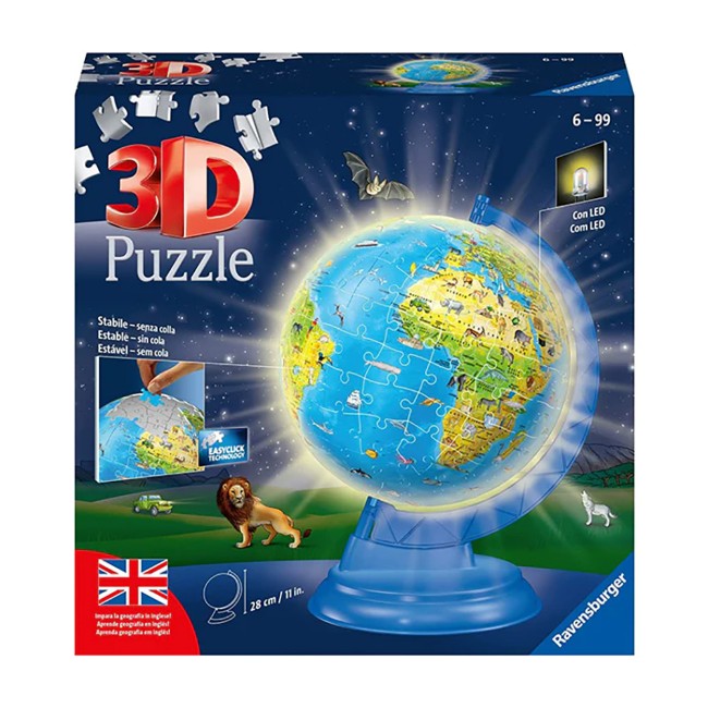 Paniate Ravensburger 3D Puzzle Night Edition Globo con Luce 180 pezzi