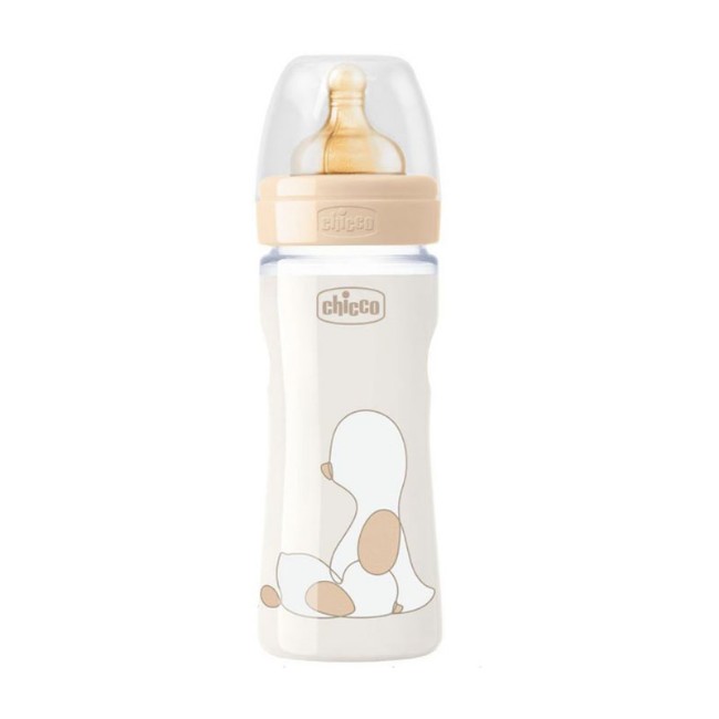 Chicco Biberon Origtouch in Vetro con Valvola Anticolica 240ml Cagnolino di Chicco
