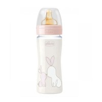 Chicco Biberon Origtouch in Vetro con Valvola Anticolica 240ml Coniglietto di Chicco