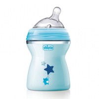 Chicco Biberon Natural Feeling con Doppia Valvola Anticolica 2m+ 250ml Blu di Chicco