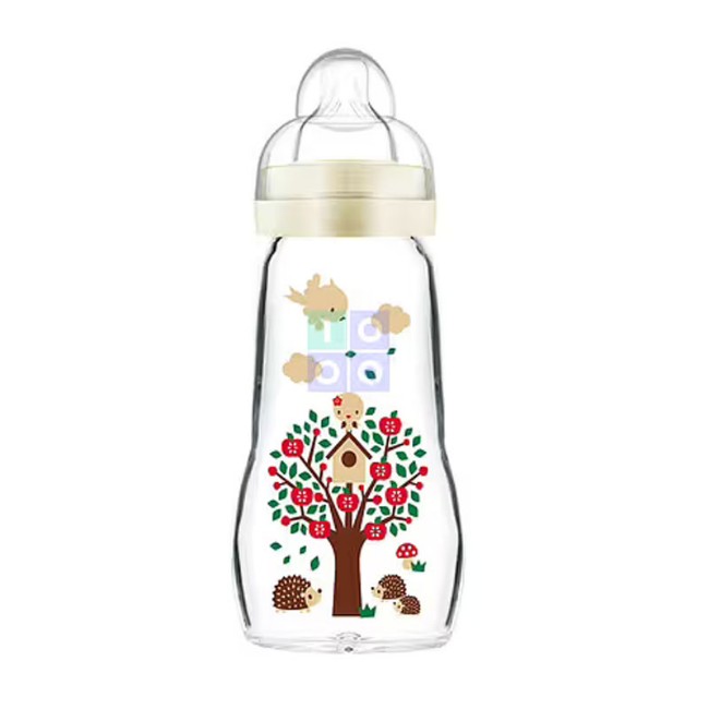 Mam Biberon Feel Good in Vetro con Tettarella in Silicone 2m+ 260ml di Mam