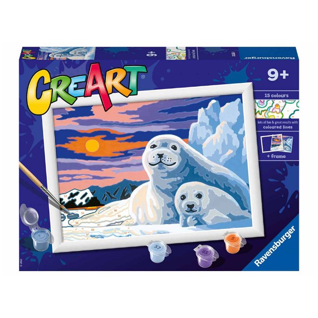 Ravensburger CreArt Bradipo Pigro: Kit Pittura Con I Numeri Per Bambini 7+ Con Cornice Inclusa - 3