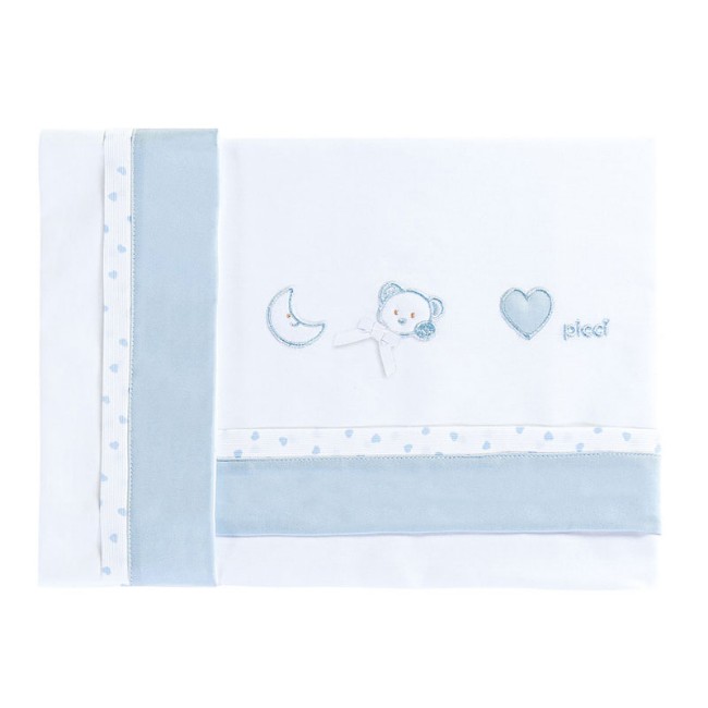 Picci Set 3pz Lenzuolino, Coprimaterasso e Federa Ricamati per Letto Lila - Cielo di Picci
