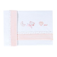 Picci Set 3pz Lenzuolino, Coprimaterasso e Federa Ricamati per Letto Lila - Rosa di Picci
