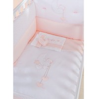 Picci Set 3pz Lenzuolino, Coprimaterasso e Federa Ricamati per Letto Lila - Rosa di Picci