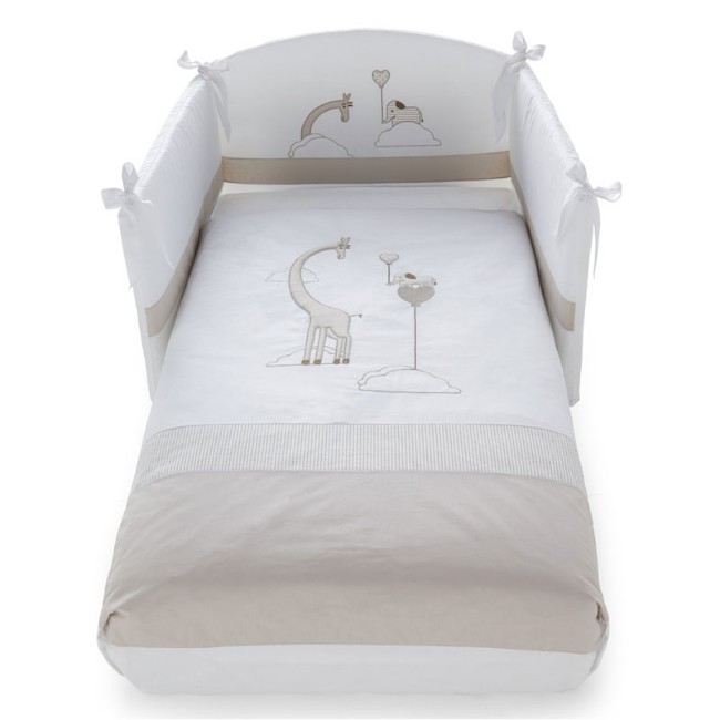 Set da letto con copripiumino per letto king size e federa in raso di cotone grigio Forme
