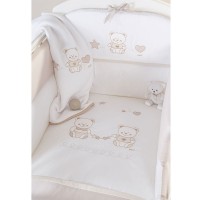 Picci Copertina Rombetto per Letto Nenè con Orsetti Ricamati 115x150cm Tortora di Picci