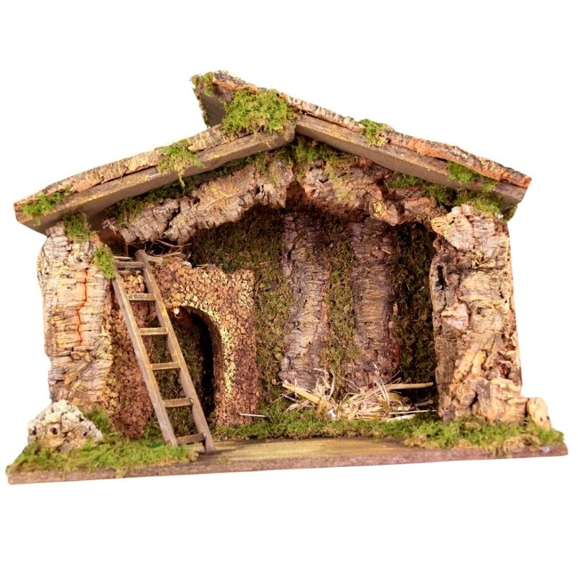Rossi Rosa Capanna Presepe con Luci 50x23x36 cm