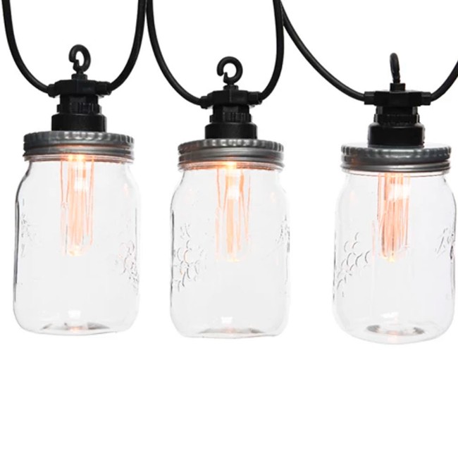 Kaemingk Luci da Esterno Party Light Jar Luce Fissa Bianco Caldo 10 Led