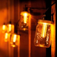 Kaemingk Luci da Esterno Party Light Jar Luce Fissa Bianco Caldo 10 Led