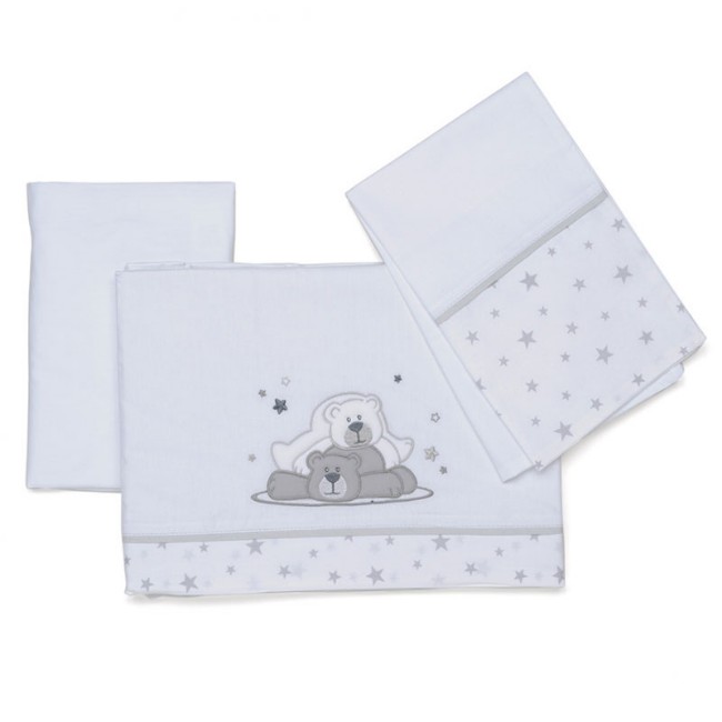 Foppapedretti Completo Lenzuolino Dolcestella con Coprimaterasso e Federa in Cotone Bianco di Foppapedretti