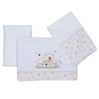 Foppapedretti Completo Lenzuolino Dolcestella con Coprimaterasso e Federa in Cotone Tortora di Foppapedretti