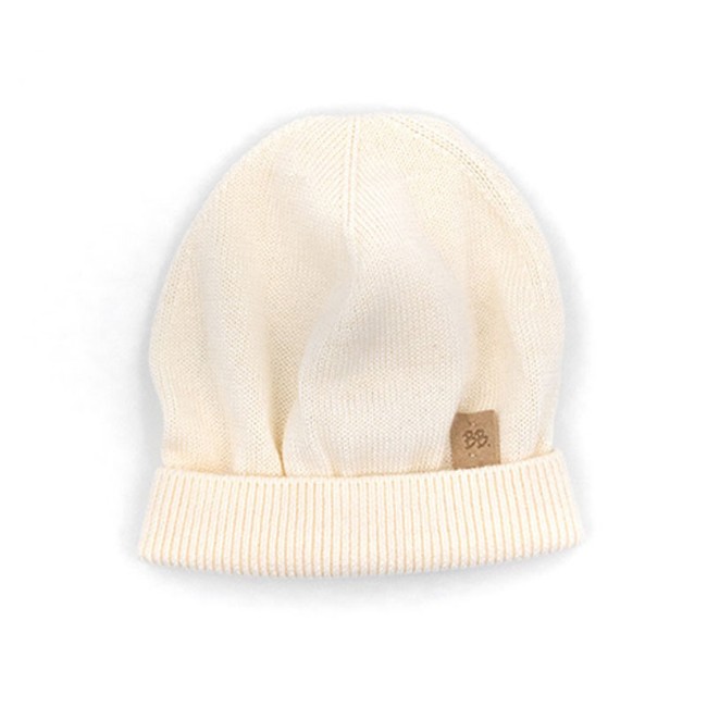 Bamboom Capello a Maglia in Bambù Organico per Neonato 0-6 mesi - Bianco