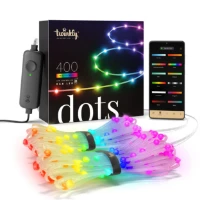 Twinkly 400 Dots luci LED Multicolore Intelligenti 20 metri - Cavo Trasparente