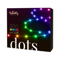 Twinkly 200 Dots luci LED Multicolore Intelligenti 10 metri - Cavo Nero