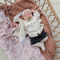 Bamboom Coperta Lettino Goffrato in Spugna di Bambù Organico e Peluche 100x140cm di Bamboom