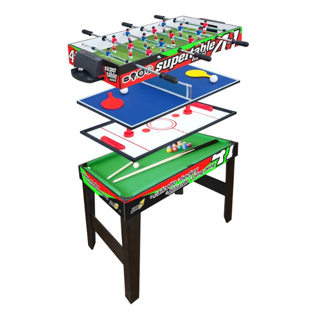 Sport One Tavolo 4 in 1 Mini 3 vs 3 Calcetto, Ping Pong, Carambola, Hockey