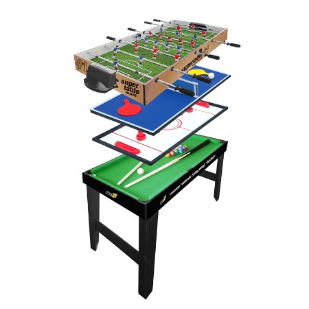 Sport One Tavolo 4 in 1 Maxi 4 vs 4 Calcetto, Ping Pong, Carambola, Hockey