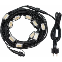 Prequ Catena Luminosa 10 Strobo, 30 Led, 11 metri, Luce Fredda