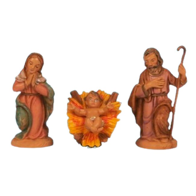 Set 3 Pezzi Natività da 10 cm in PVC per Presepe