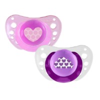 Chicco 2pz Succhietto Air in Silicone con Bottone Luminoso 6-16m Viola di Chicco