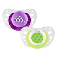 Chicco 2pz Succhietto Air in Silicone con Bottone Luminoso 6-16m Viola di Chicco