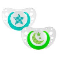 Chicco 2pz Succhietti Air Lumi in Silicone 6-16m Blu - Verde di Chicco