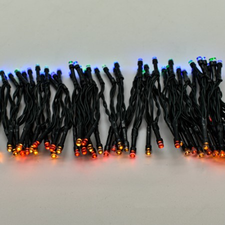 Prequ Catena Luminosa 96 led Multicolore con Giochi Luce, Timer, Memory - 15 m, a batteria, filo verde, IP44
