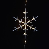 Prequ Tenda Luminosa Pioggia di Fiocchi di Neve, 234 Nanoled, 1 metro, Luce Calda fissa, timer, IP44