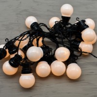 Prequ Catena Luminosa 20 Sfere Opache. 80 led Bianco Caldo, Luce Fissa, Prolungabile, IP44