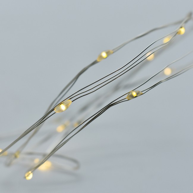 Prequ Catena di Luci 300 Nanoled Bianco Caldo 30 m a corrente, giochi luce, memory controller, IP44 