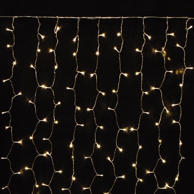 Prequ Tenda Luminosa a Cascata, 200 led, 1x2 metri, Luce Calda