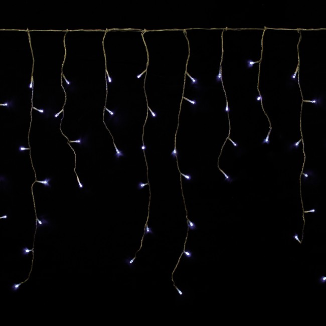 Prequ Tenda Luminosa a Cascata, 429 led, 4x1,5 metri, Luce Fredda, Giochi Luce, Memory Controller, Prolungabile, Cavo Trasparente