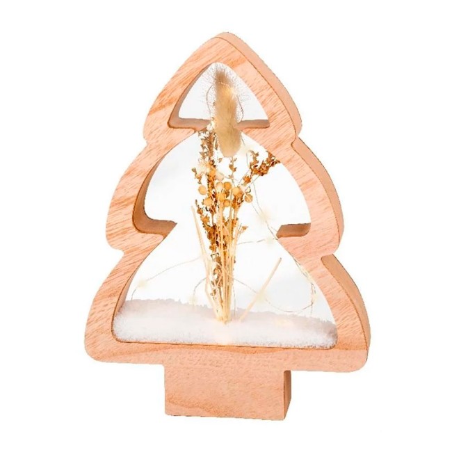Kaemingk Albero in Legno con LED 28 cm